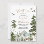 Invitation Hiver Pine Tree aventure en couple Douche (Devant)