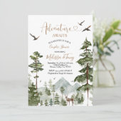 Invitation Hiver Pine Tree aventure en couple Douche (Debout devant)