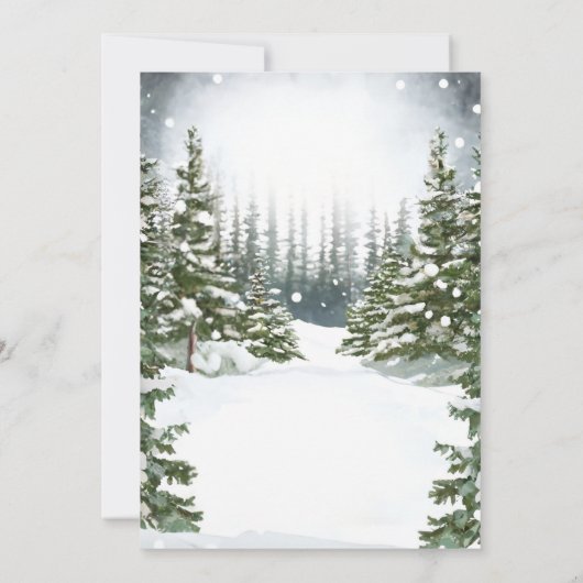 Invitation Hiver Pins Rustiques Mariage Botanique Invitat (Dos)