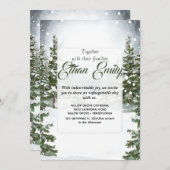 Invitation Hiver Pins Rustiques Mariage Botanique Invitat (Devant / Derrière)