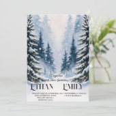 Invitation Hiver Pins Rustiques Mariage Botanique Invitat (Debout devant)
