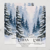 Invitation Hiver Pins Rustiques Mariage Botanique Invitat (Devant / Derrière)