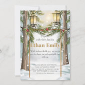 Invitation Hiver Pins Rustiques Mariage Botanique Invitat (Devant)