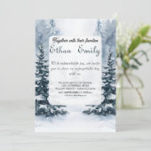 Invitation Hiver Pins Rustiques Mariage Botanique Invitat (Debout devant)