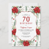 Invitation Hiver Poinsettia Botanical 70e anniversaire (Devant)