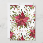 Invitation Hiver Poinsettia Fête des mariées florale (Dos)