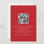 Invitation Hiver Poinsettia Florals Foliting QR Code Mariage (Dos)