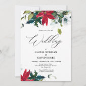 Invitation Hiver Poinsettia Mariage de vacances (Devant)
