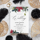 Invitation Hiver Poinsettia Mariage de vacances