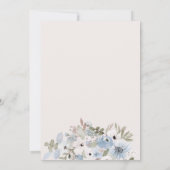Invitation Hiver poussiéreux glace bleu floral neige mariage (Dos)