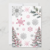 Invitation Hiver Quarante Anniversaire Invitation, rose et ar (Dos)