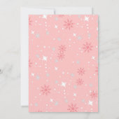 Invitation Hiver Rose Onederland Paillettes Argentées 1er Ann (Dos)