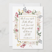 Invitation Hiver Rouge Blanc Or Floral Mariage chrétien (Dos)