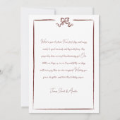 Invitation Hiver Rouge Main Tirée Bow Joyeuses Vacances Une p (Dos)