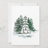 Invitation Hiver Russe Aquarelle Pins vert mariage (Dos)