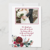 Invitation Hiver Russe Bourgogne Rose Merci Mariage (Dos)