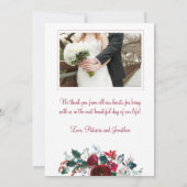 Invitation Hiver Russe Bourgogne Rose Merci Mariage (Dos)