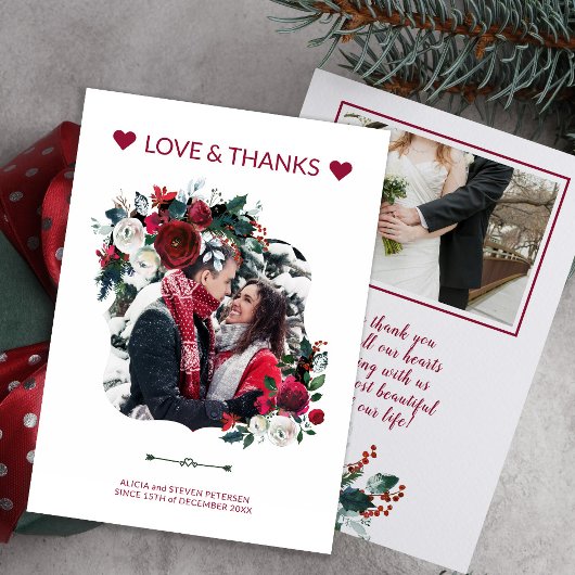 Invitation Hiver Russe Bourgogne Rose Merci Mariage