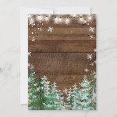 Invitation Hiver Russe Tourneiges de bois Onederland Annivers (Dos)