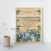 Invitation Hiver Rustic Wood Baby shower d'aquarelle de forêt