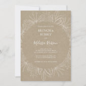 Invitation Hiver rustique | Brunch Kraft et douche Bubbly (Devant)