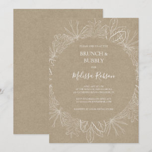 Invitation Hiver rustique   Brunch Kraft et douche Bubbly