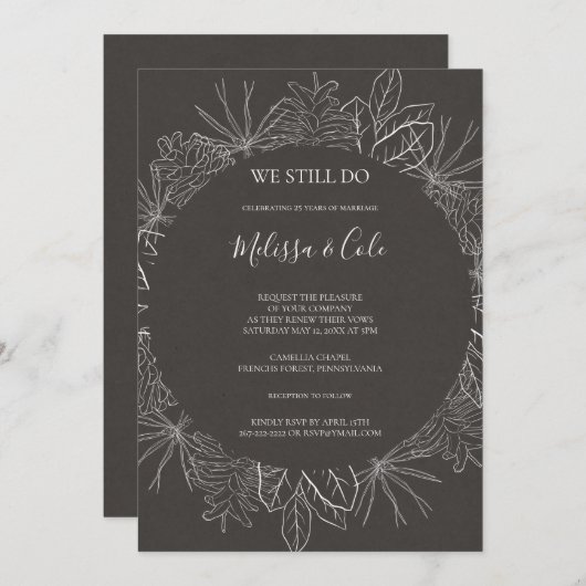 Invitation Hiver rustique | Charbon Nous Faisons Encore Vo Re (Devant / Derrière)