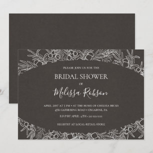 Invitation Hiver rustique   Fête des mariées horizontale du c