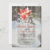 Invitation Hiver Rustique Floral Grange Fête des mariées en b (Devant)