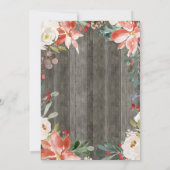 Invitation Hiver Rustique Floral Grange Fête des mariées en b (Dos)