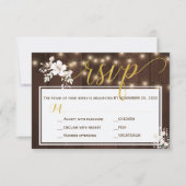 Invitation Hiver Rustique Floral Mariage String luminaires in (Devant)