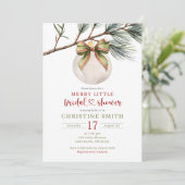 Invitation Hiver Sage Green Bow Joyeux Petit Fête des mariées (Debout devant)