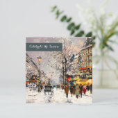 Invitation Hiver Scène Parisienne Fête de Vacances  (Debout devant)