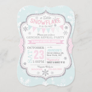 Invitation Hiver Snowflake Parties scintillant Sexe Révélatio