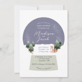Invitation Hiver Snowglobe Baby shower blanc (Devant)