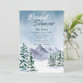 Invitation Hiver Snowy Mountain Forest Fête des mariées (Debout devant)