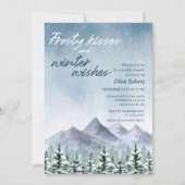 Invitation Hiver Snowy Mountain Forest Fête des mariées (Devant)