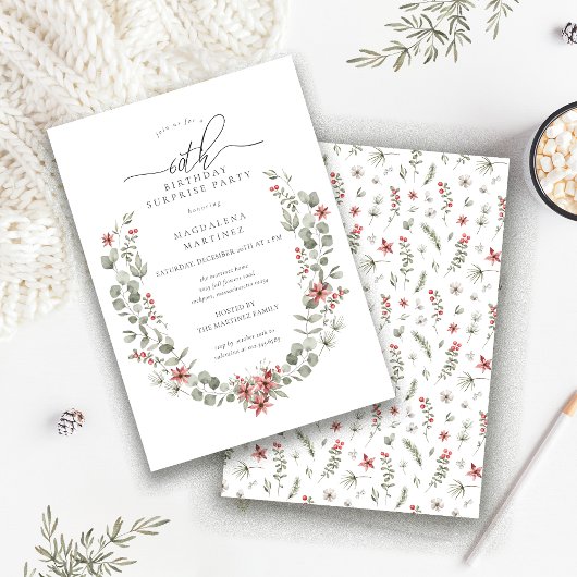 Invitation Hiver Surprise Party Verdure 60e anniversaire