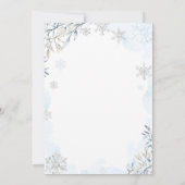 Invitation Hiver Teddy Bear Snowflakes Blue Boy Baby shower (Dos)