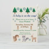 Invitation Hiver Thème animal boisé (Debout devant)