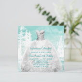 Invitation Hiver Turquoise Blue Snowflakes Quinceanera (Debout devant)