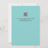 Invitation Hiver Turquoise Floral Impression ou Mariage numér (Dos)