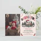 Invitation Hiver UN camion délirant Noël 1er anniversaire (Debout devant)