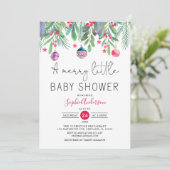 Invitation Hiver Un joyeux petit Baby shower de Noël (Debout devant)