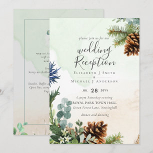 Invitation Hiver Végétation Mariage RÉCEPTION Soirée seulemen