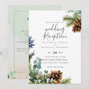 Invitation Hiver Végétation Mariage RÉCEPTION Soirée Uniqueme