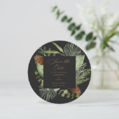 Invitation hiver verdure élégante enregistrer la photo date (Debout devant)