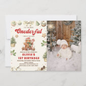 Invitation Hiver Vert magnifique Noël Cookie Anniversaire (Devant)