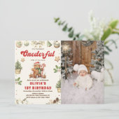 Invitation Hiver Vert magnifique Noël Cookie Anniversaire (Debout devant)