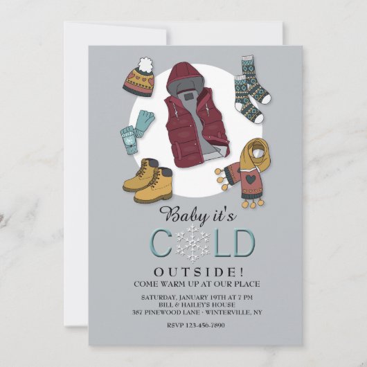 Invitation Hiver Vêtements (Devant)